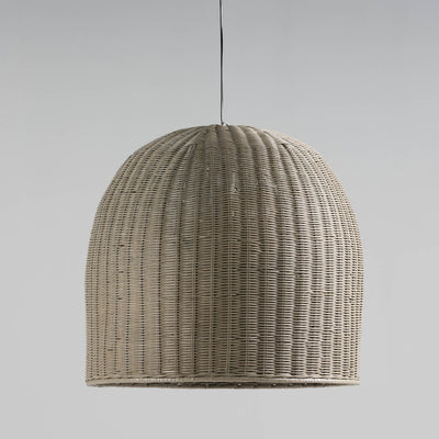 Design KNB Ceiling Light with a Grey Wicker Lampshade