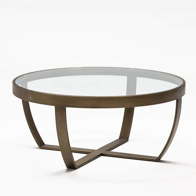 Design KNB Coffee Table in Glass and Bronze Metal