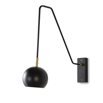 Design KNB Hanging Wall Light in Black and Golden Metal