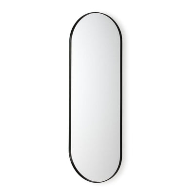 Design KNB Long Mirror with round edges in Black Metal