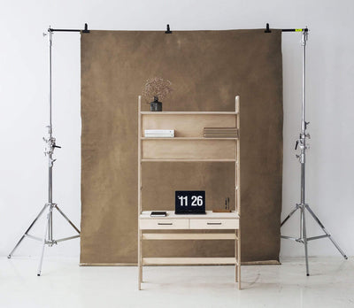 Design KNB Mid-Century Desk with integrated bookshelf W1200