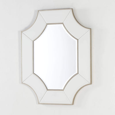 Design KNB Mirror with a Transparent White Glass Frame