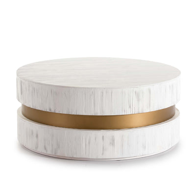 Design KNB Round Art-Deco Coffee Table in White Wood