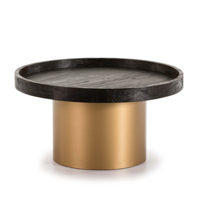 Design KNB Round Coffee Table in Dark Brown Wood