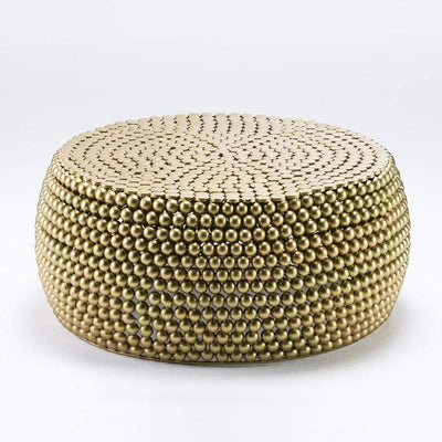 Design KNB Round Golden Metal Coffee Table