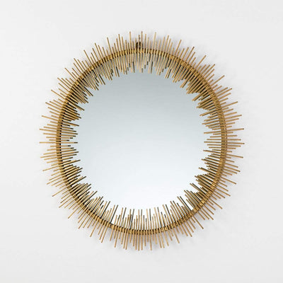 Design KNB Round Golden Metal Mirror with Metal spikes