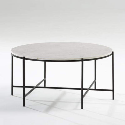 Design KNB Round White Marble Coffee Table