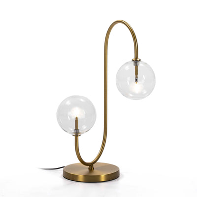 Design KNB Table Light with Glass and Golden Metal