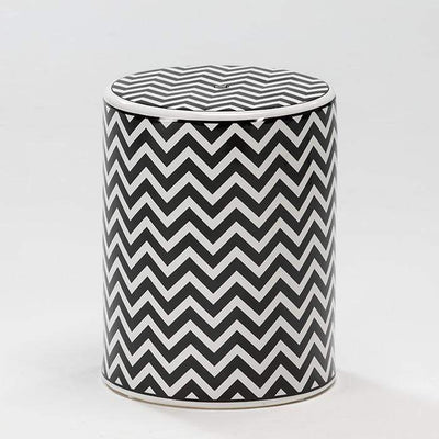 Design KNB White and Black Ceramic Stool/ Side Table