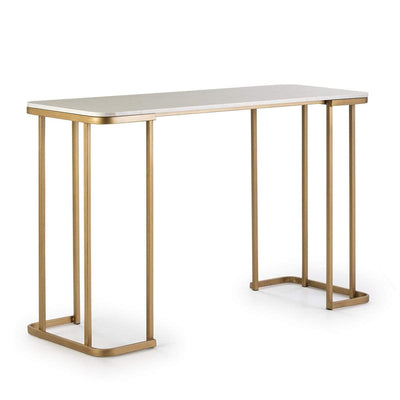Design KNB White Marble and Golden Metal Console Table