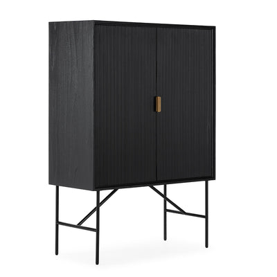 Tall Black wooden Sideboard/Drinks cabinet