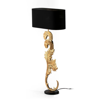 Design KNB Golden and Black Table Lamp with Marine and Leaf detail