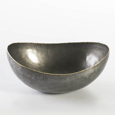 Design KNB 43WX30DX14H cm Metal Bowl in Natural Golden Tone