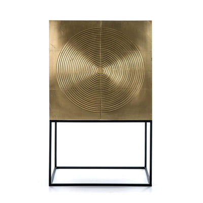 Design KNB Bar Cupboard/ Furniture made of Black and Golden Wood with Black metal legs