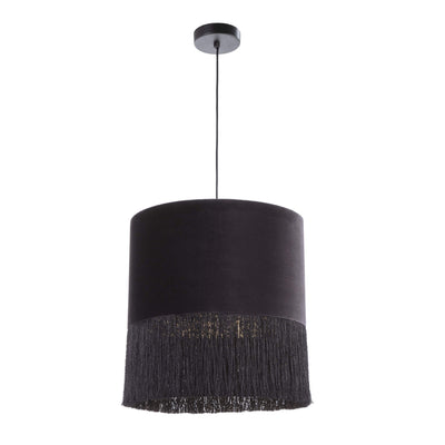 Design KNB Black / 40WX40DX43H cm Ceiling Lamp with a Velvet/Fabric Lampshade
