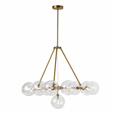 Design KNB Ceiling Lamp Chandelier with Glass and Golden Metal