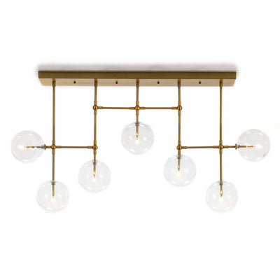 Design KNB Ceiling lamp with Glass and Golden Metal