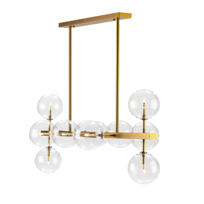 Design KNB Ceiling Lamp with Glass and Golden Metal