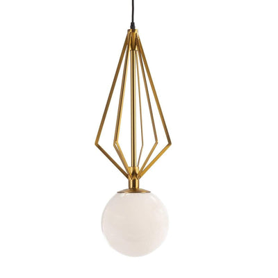 Design KNB Ceiling Light with White Glass and Golden Metal
