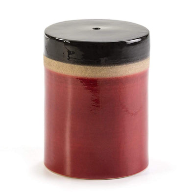 Design KNB Ceramic Stool in Red Cream and Black
