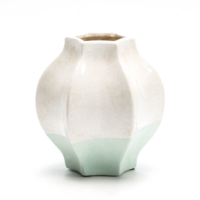 Design KNB Ceramic Vase in Green and White