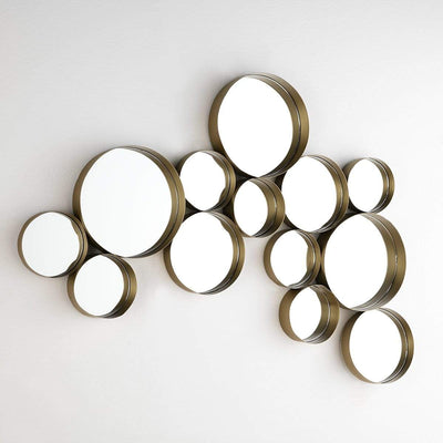 Design KNB Cluster of Golden Metal Round Mirrors