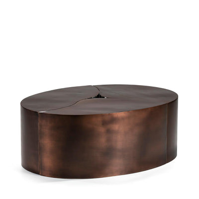 Design KNB coffee table Coffee Table in Copper Metal with Antique Silver on the inside