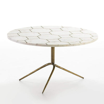 Design KNB coffee table Round White Marble Coffee Table