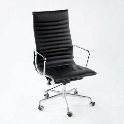 Design KNB Eames Style High Back Office Chair in Black Leather