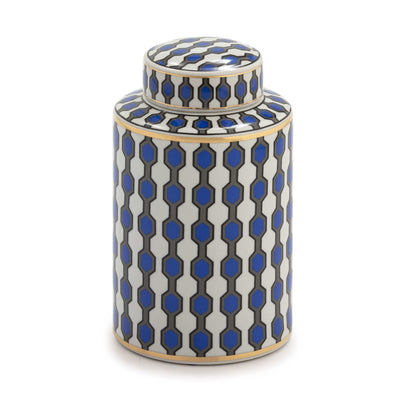 Design KNB Earthenware Ceramic Jar in Blue/White