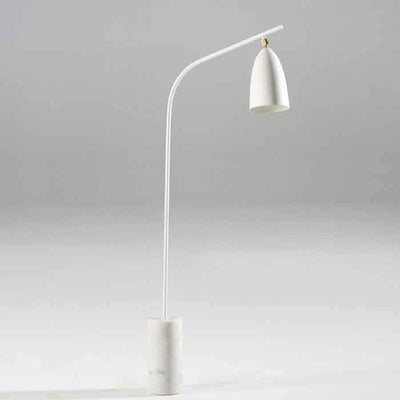 Design KNB Floor Lamp with a White Marble stand and a White Metal Frame