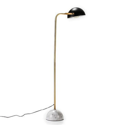 Design KNB Floor Lamp with White Marble and Golden and Black Metal Stand
