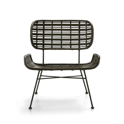 Design KNB Green Wicker Armchair with Green Metal legs