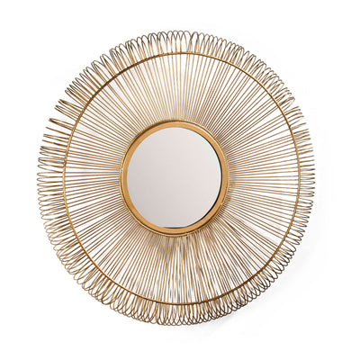 Design KNB mirror Round Glass Mirror in Golden Metal