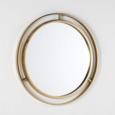 Design KNB mirror Simple Round Glass Mirror in Golden Metal