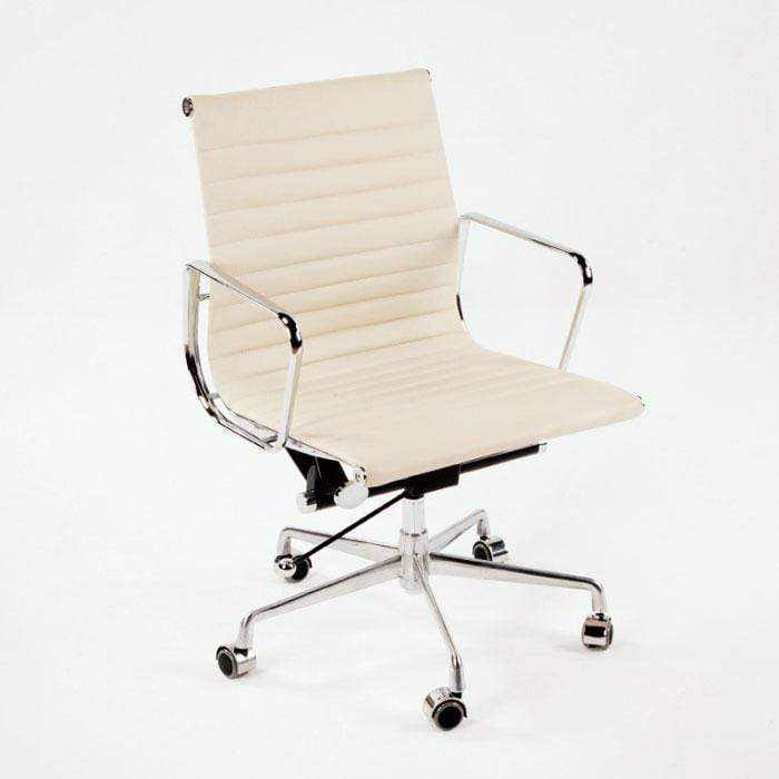 Eames Style Office Chair in Metal in Leather – Design KNB