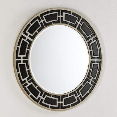 Design KNB Round Black and White Glass Mirror