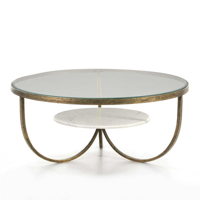 Design KNB Round Coffee table in Marble and Glass