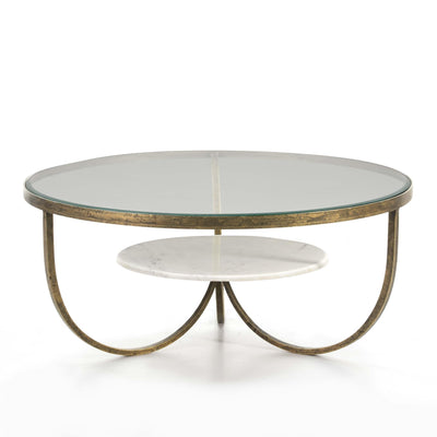 Design KNB Round Coffee table in Marble and Glass