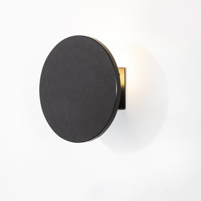 Design KNB Round Wall Light in Black Granite and Metal