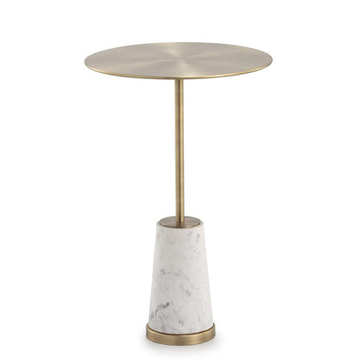 Design KNB Side Table made of White Marble and Golden Metal