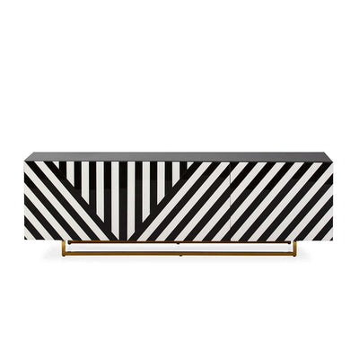 Design KNB Sideboard/ TV Furniture Black and White Glass