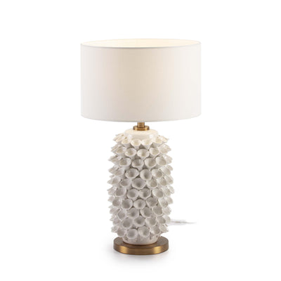 Design KNB Table Light in White Ceramic and Golden Metal without a Lampshade