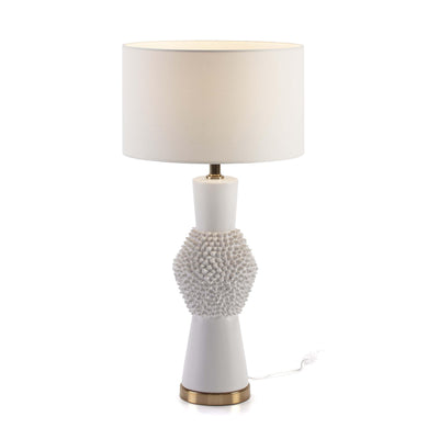 Design KNB Table Light in White Ceramic and Golden Metal without a Lampshade