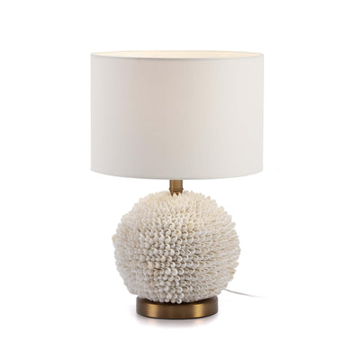 Design KNB Table Light with White Shells and Golden Metal without a Lampshade