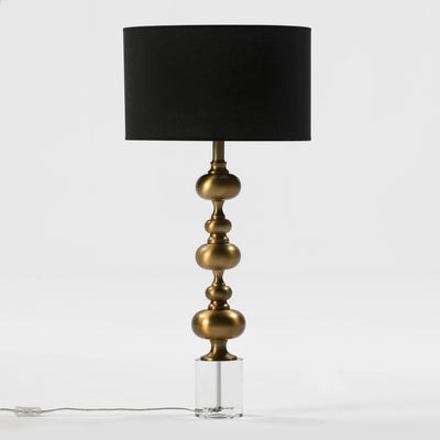Design KNB Tall Table Light with Golden Metal and Glass Base