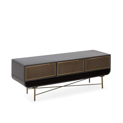 Design KNB TV Furniture in Black and Golden Metal