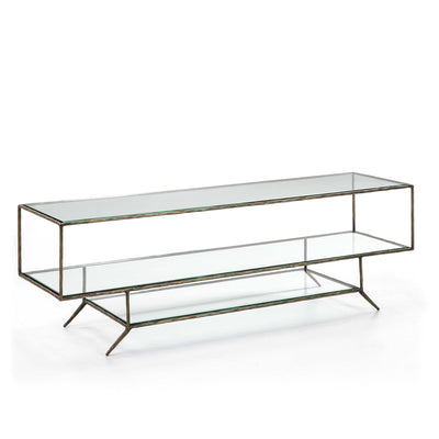 Design KNB TV Furniture in Glass with Golden Metal