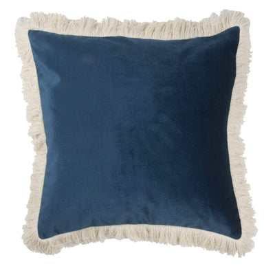 Design KNB Velvet Cushions in peacock blue and ecru