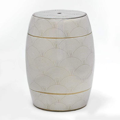 Design KNB White and Gold Side Table/ Stool